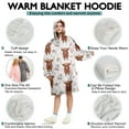 thumbnail image 5 of White Highland Cow Hat Dress Pattern Wearable Oversized Blanket,Wearable Blanket Hoodie for Adults,Cozy Hooded Blankets with Super Pockets,Super Warm Fuzzy Pullover for Women & Men, 5 of 6
