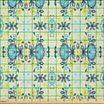 thumbnail image 2 of Ambesonne Floral Fabric by the Yard Microfiber, Folkloric Flowers Leaves, 1 Yard, Cream Quartz Sky Blue, 2 of 2