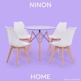 thumbnail image 4 of Mesa De Comedor Redonda NINON De Cristal Templado Para 4 Personas Con Patas Café Estilo Minimalista, 4 of 7
