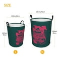 thumbnail image 5 of XMXY Round Laundry Basket Organizer, Eat Sleep Game Repeat Retro Green Print Waterproof Collapsible Dirty Clothes Basket Laundry Hamper, Medium Size, 5 of 8