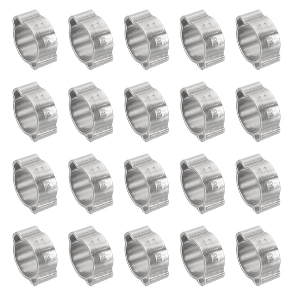Uxcell Double Ear Hose Clamps 304 Stainless Steel O Clip Crimp Rings for Fuel Petrol Pipe Tube Fitting Connection 14-17 mm