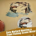 HUNTING & TROUT FISHING SCENE METAL WALL ART