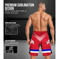 thumbnail image 2 of Exxact Sports Pro MMA Shorts, No-Gi BJJ Jiu Jitsu Shorts for Men, Boxing, UFC, Cross Training, Kickboxing & Grappling Shorts (Red USA, Adult Medium), 2 of 7