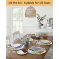 thumbnail image 5 of 13 Inch Round Placemats Set of 4, Groundhog Day Non Slip Heat Insulation PP Table Mats, Blue Plaid Sunflower Spring Floral Washable Place Mats for Kitchen Dining Party Table Decor, 5 of 7
