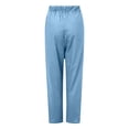 thumbnail image 5 of Women's Tall Fit Linen Blend Pants with Adjustable Drawstring Waist and Side Pockets, Lightweight Breathable Fabric for All Day Comfort Blue XXL, 5 of 8