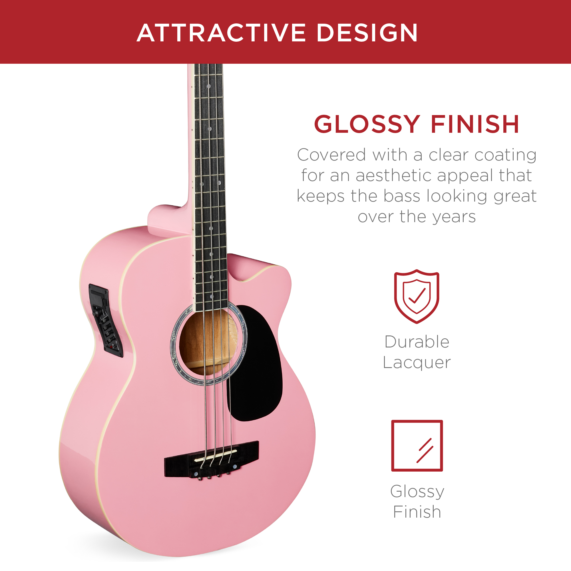 Best Choice Products Acoustic Electric Bass Guitar 22-Fret photo 4