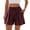 Wine, variant on SROBPTY Womens Shorts Solid High Waist Knit Breathable Summer Pants