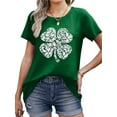 thumbnail image 2 of MOSHU St Patricks Day Shirts Round Neck Women T-Shirts Short Sleeve Loose Graphic Tees, 2 of 9