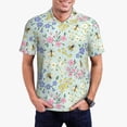 thumbnail image 1 of Fotbe Honey Bees And Flowers Pattern Men’s Golf Polo Shirt – Breathable Performance Golf Shirt with Button-Down Collar-3X-Large, 1 of 6