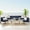 Silver, variant on Modway Shore Sunbrella® Fabric Outdoor Patio Aluminum 5 Piece Sectional Sofa Set in Silver Navy