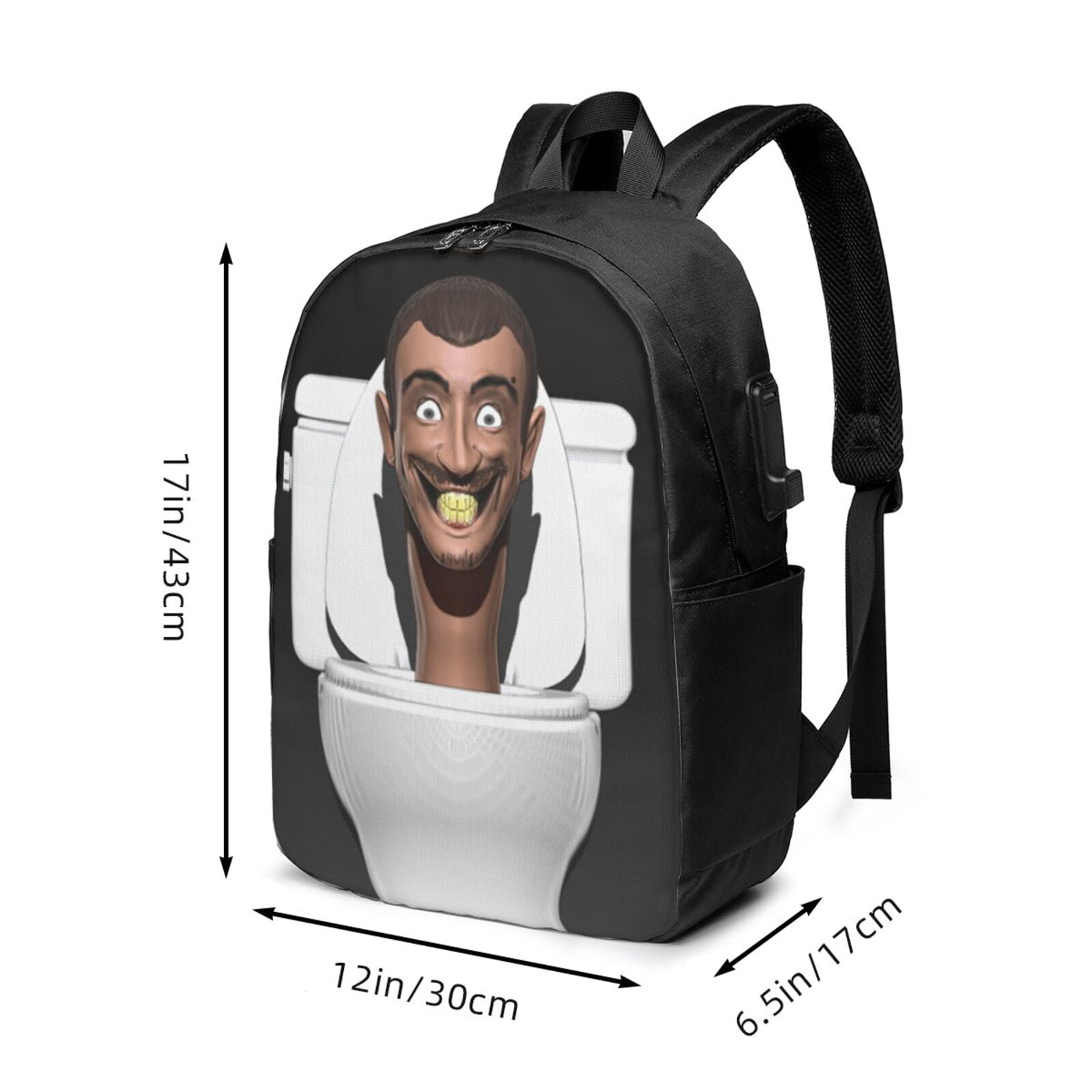 Skibidi Toilet Backpack for Men Women Teen Water Resistant Casual Daypack Fits Laptop with USB Charging Port 17 in Bookbag for Travel School Hiking Gift Walmart