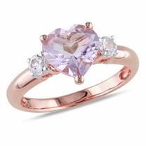 Everly Women's Created Sapphire and Amethyst Rose Gold Plated Engagement Ring