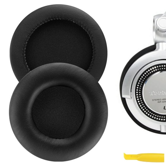 Geekria QuickFit Replacement Ear Pads Compatible with Panasonic TECHNICS RP-DH1200 DJ, RP-DH1210, RP-DH1250-S DJ Headphones, Ear Cushions (Black)