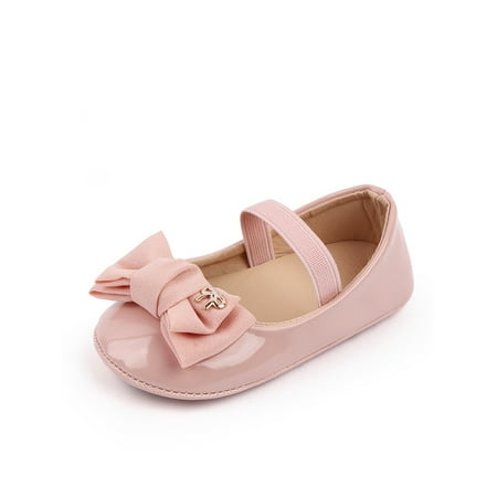 

Crocowalk Girl s Flats Magic Tape Loafers Comfort Mary Jane Sandals Kids Princess Shoe Dance Cute Bowknot Dress Shoes Pink 4C