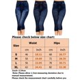 thumbnail image 2 of Innerwin Jeggings Capri en Denim Imprimé à Taille Haute avec Contrôle du Ventre pour Femmes, Bleu, P, 2 of 2