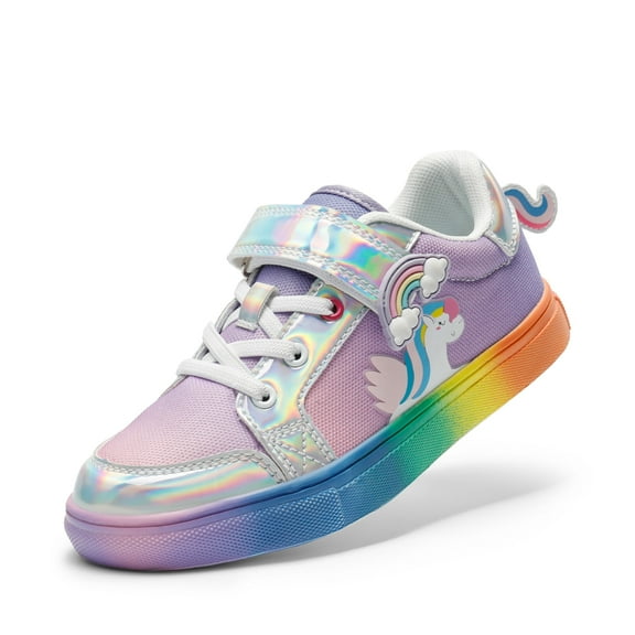 BURUDANI Girls Sneakers Rainbow Casual Walking Shoes for Kids & Toddlers for School & Everyday Wear