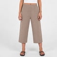 thumbnail image 2 of Bixock Carpi Pants for Women Jogger Sweatpants Solid Color Linen Pants Drawstring Waist Loose Wide Leg 3/4 Length Casual Bottoms Vacation Clothes, 2 of 5