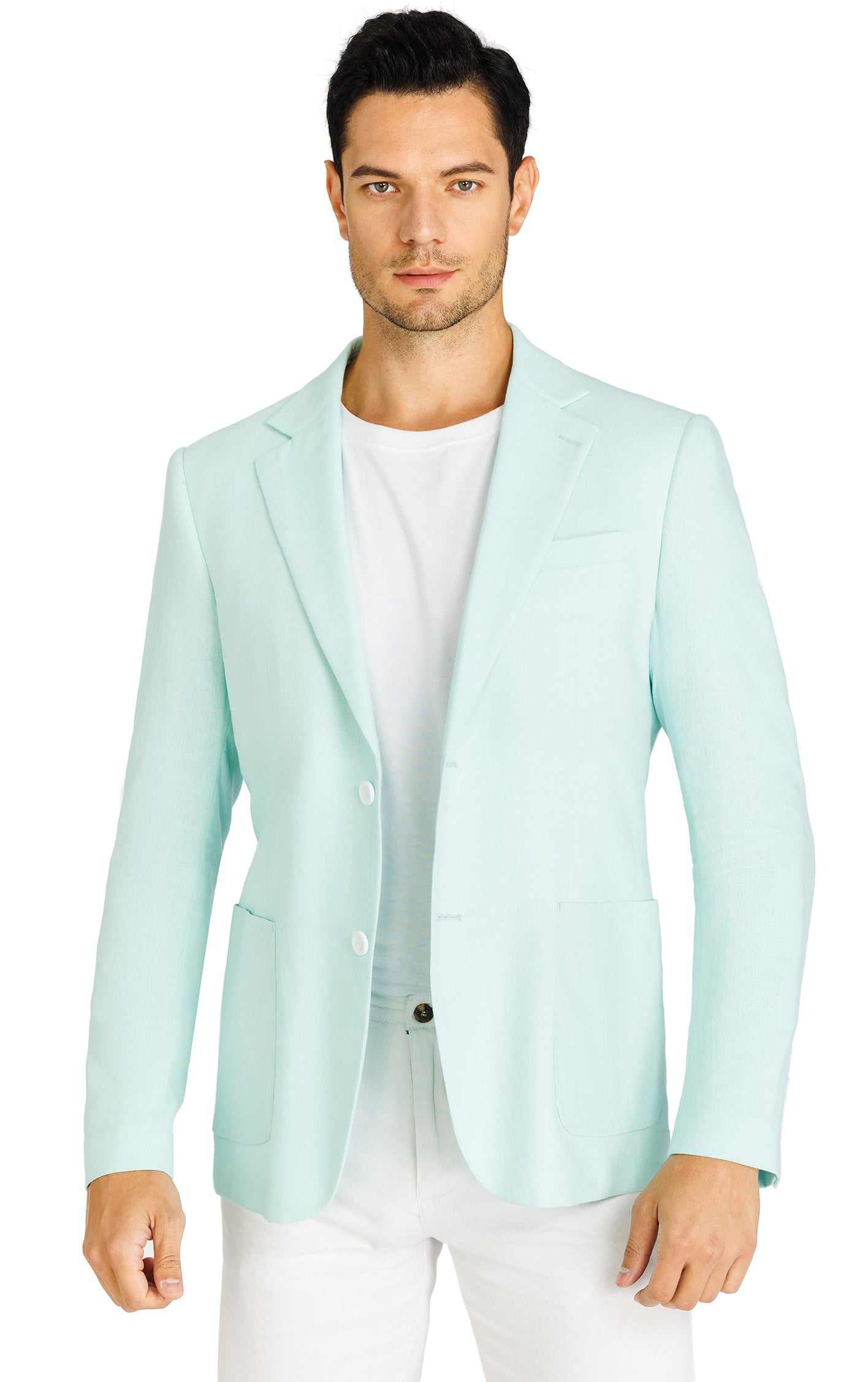 Elina fashion Men's Plaid Checked Blazer 2 Button Long Sleeve Regular Fit Suit Jacket Business Lightweight Casual Sport Coat 