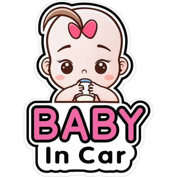 2 Pieces Baby in Car Stickers Sign and Decal for Girl, Baby Car Sticker