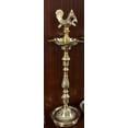 thumbnail image 4 of Mahabharat Diya || Kuthu Vilakku || Brass Oil Lamp Traditionally Designed Nakasi with Annapakshi/Peacock- Size: Height- 16 inches, 4 of 5