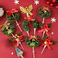 thumbnail image 4 of Sunjoy Tech 10Pcs Cake Topper with Stick Xmas Themed Plastic Easy to Use Cake Insert Cards Decoration Supplies, 4 of 4