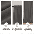 thumbnail image 3 of SNITIE Velvet Curtains 2 Panels, Thermal Insulated Rod Pocket Curtains, Soft Privacy Light-Filtering Velvet Drapes for Bedroom Living Room, 3 of 6