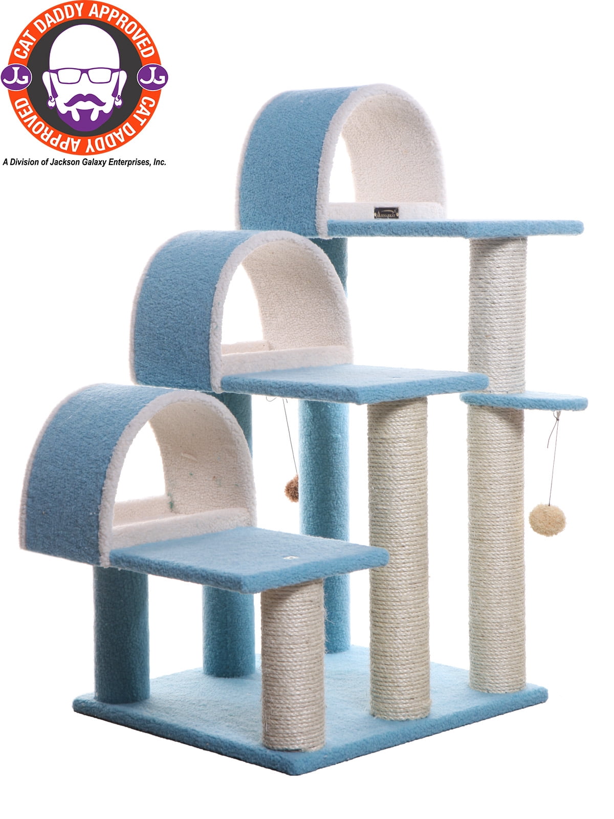 Armarkat Classic Real Wood Cat Tree Model B3803, 38 inch Sky Blue