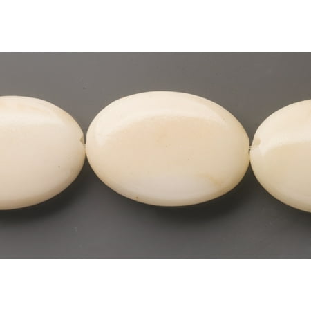 Agate Crystal Stone - Flat White Agate Oval Beads Semi Precious Gemstones Size: 30x22mm Crystal Energy Stone Healing Power for Jewelry Making