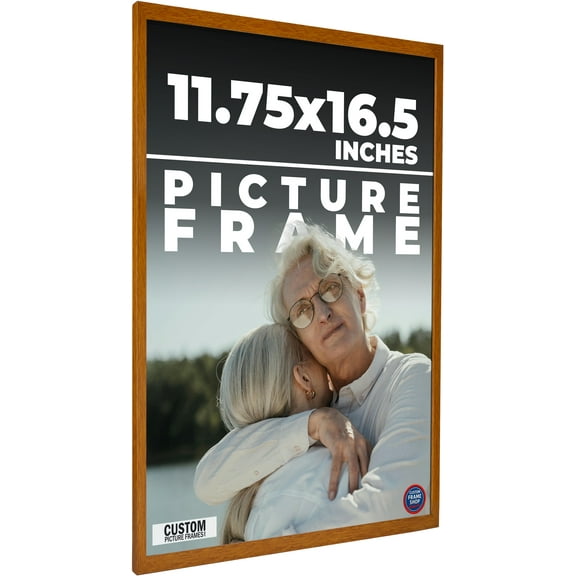 11.75x16.5 Honey Brown Real Wood Picture Frame Width 0.75 inches | Interior Frame Depth 0.5 inches