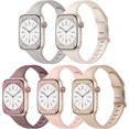 thumbnail image 1 of Correa delgada compatible con pulseras de Apple Watch para mujeres 40mm 38mm 41mm 42mm 44mm 45mm 46mm 49mm, correa estrecha de silicona suave para iWatch Series 10-1 SE, paquete de 5, 1 of 15