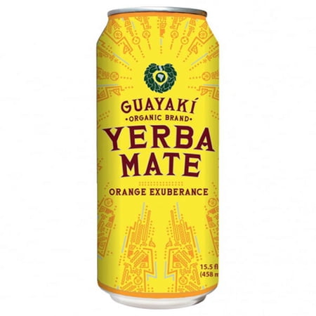 Guayaki Yerba Mate Organic Orange Exuberance 15.5 Oz Cans - Pack of 12