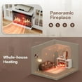 thumbnail image 7 of Flamaker Fireplace TV Stand for TVs up to 65'', 3-Sided Glass Media Entertainment Center Console with Storage, Adjustable Flame LED Color for Living Room (White), 7 of 7