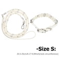 thumbnail image 2 of Collier et Laisse Réglables en Perles pour Chien, Blanc, 2 Pcs, Cuir PU Flexible, 2 of 8