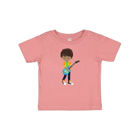 

Inktastic African American Boy Rock Boy Boy Playing Guitar Gift Baby Boy T-Shirt