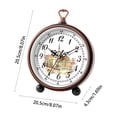 thumbnail image 2 of Vintage Floral Alarm Clock, Silent Non Ticking Small Desk Clock With Handle, For Bedroom, Office And Modern Home Interior Decor, 2 of 6