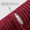 thumbnail image 3 of Corduroy Pillow Covers with Splicing Set of 2 Super Soft Boho Striped Christmas Pillow Covers Broadside Decorative Textured Throw Pillows for Couch Cushion Bed Livingroom 16x16 inch, Burgundy, 3 of 12