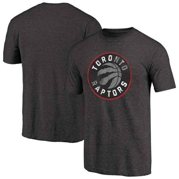 Men's Black Toronto Raptors Distressed Logo Tri-Blend T-Shirt