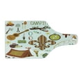 thumbnail image 2 of Camping Cutting Board, Cartoon Items Composition with Fleur de Lis Guitar Bonfire Trees Backpack Tent, Decorative Tempered Glass Cutting and Serving Board, in 3 Sizes, by Ambesonne, 2 of 5