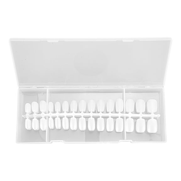 Unique Bargains 1 Set Women's Matte Short Squoval Fake Nails Kit False Nail with Box Clear