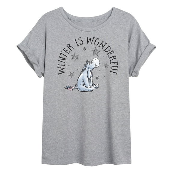 Disney Winnie The Pooh - Eeyore Winter Is Wonderful Christmas - Women's Oversized T-Shirt