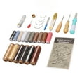 thumbnail image 3 of Leather Sewing Kit, Leather Working Kit Tape Measure 16 Colors Waxed Thread Sewing Thimble DIY  For Leather Craft, 3 of 8