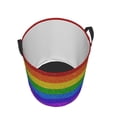 thumbnail image 3 of Fotbe Laundry Hamper With Durable Leather Laundry Basket Colorful Glitter Rainbow Thickened Waterproof Round Collapsible Laundry Hamper, Dirty Clothes Laundry Basket, 3 of 8