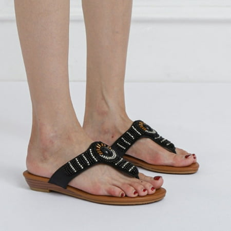 

Aayomet Dressy Sandals Women Women Fashion Outdoor Sandals Summer Slipper Flip Flop For Ladies Black 8