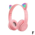 thumbnail image 5 of Bluetooth Headphones Over Ear, Cat Ear Luminous Bluetooth Headset, Cute Cat Ear Bluetooth Headphones with Built-in Mic, Foldable Wireless Headset, for Home Office Cellphone, 5 of 9