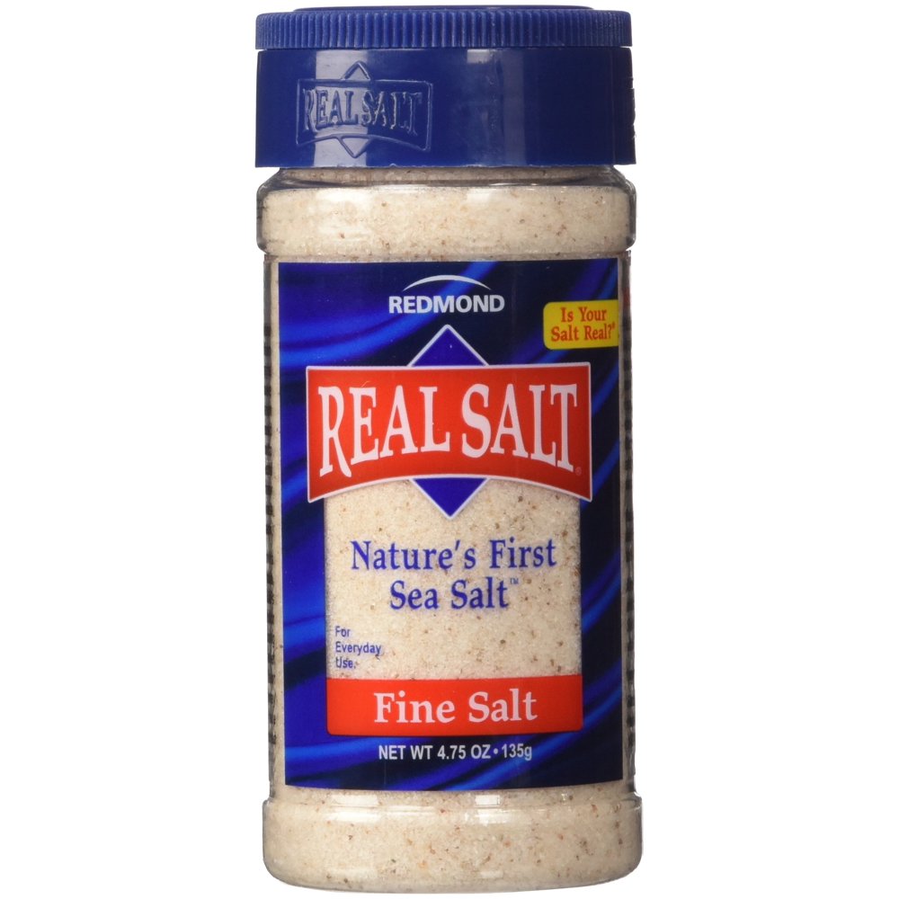 Redmond Real Salt, Nature's First Sea Salt, Fine Salt, 4.75 Ounce