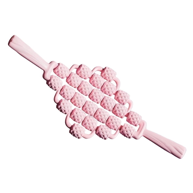 Rodillo de masaje portátil para fitness, yoga, masajeador muscular Rosa