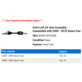 thumbnail image 2 of Front Left CV Axle Assembly - Compatible with 2008 - 2010 Saturn Vue 2009, 2 of 2