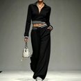 thumbnail image 3 of WULMLEO Matching Sweat Sets for Women Lounge Oversized Outfit for Vacation Walking Black S, 3 of 7