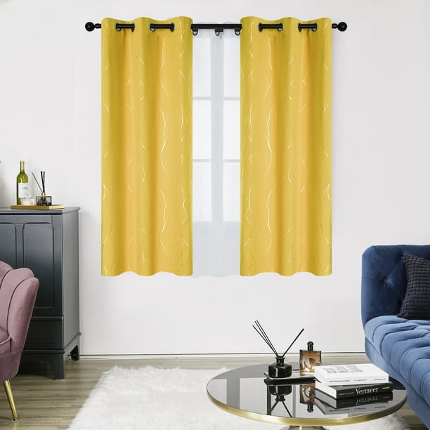 Deconovo Short Blackout Curtains, 54 inch Long, 2 Panels Energy