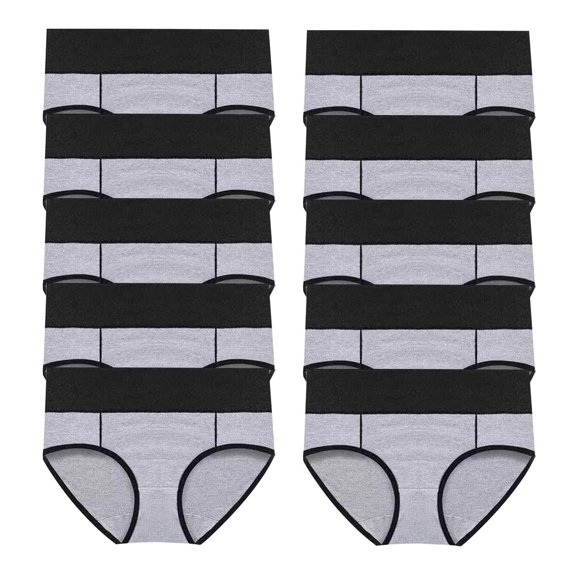 Homenesgenics Underwear for Women Plus Size 10PC Women's Large Solid Color High Waist Pants With Hip Lifting Underwear Gray L